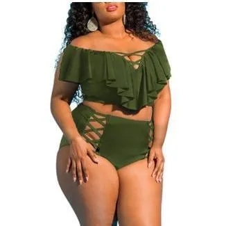 High Waist Ruffle Bathing Suit