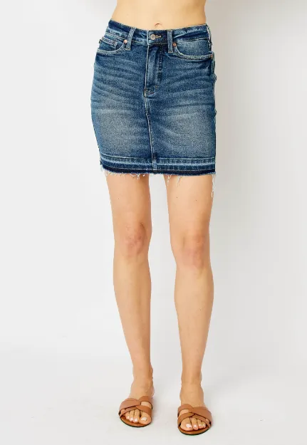 High Waist Tummy Control Denim Skirt by Judy Blue