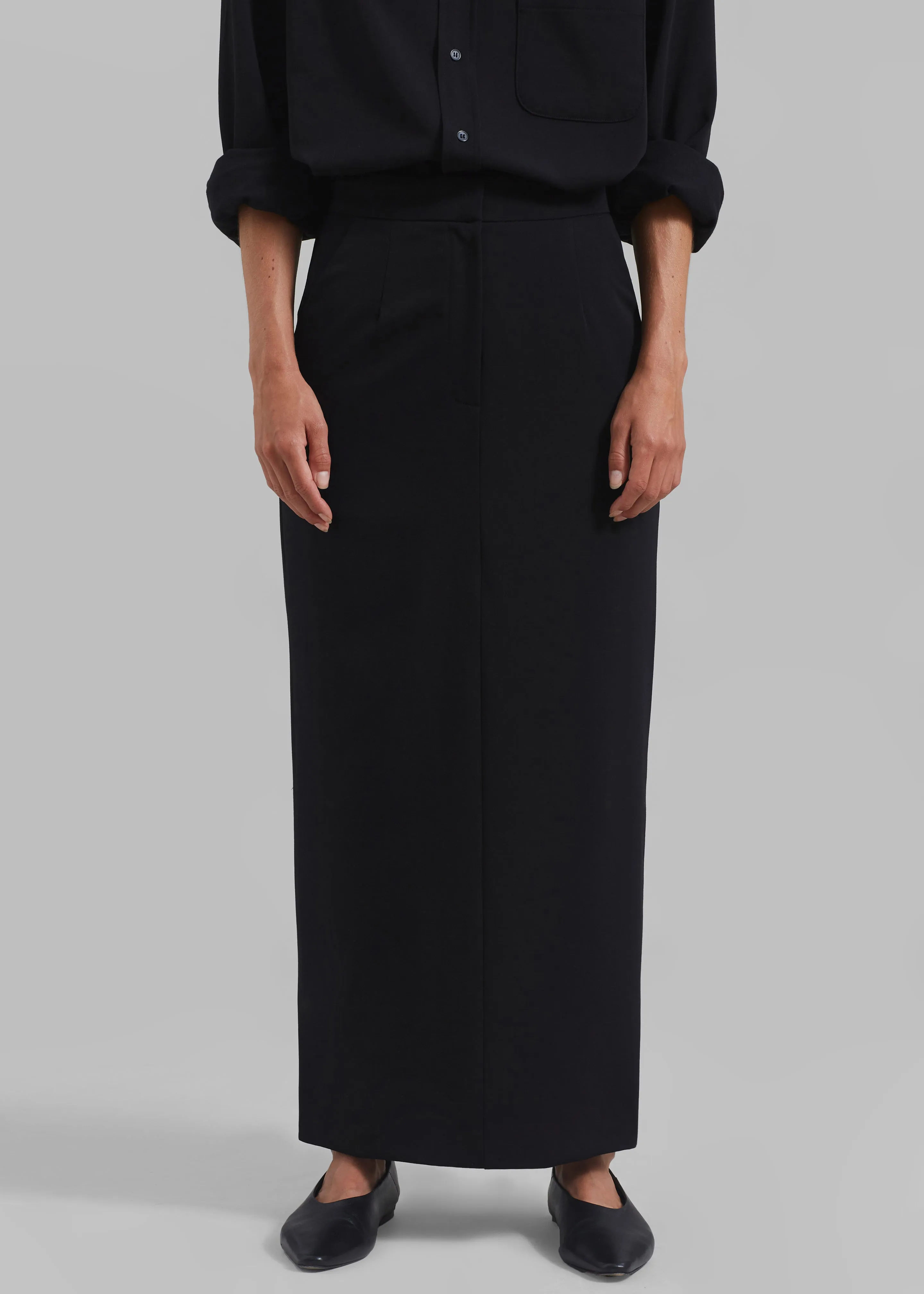 Hollis Back Slit Skirt - Black