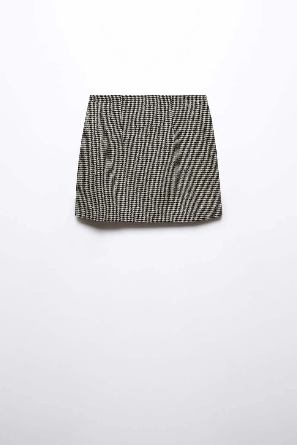 Houndstooth straight mini skirt