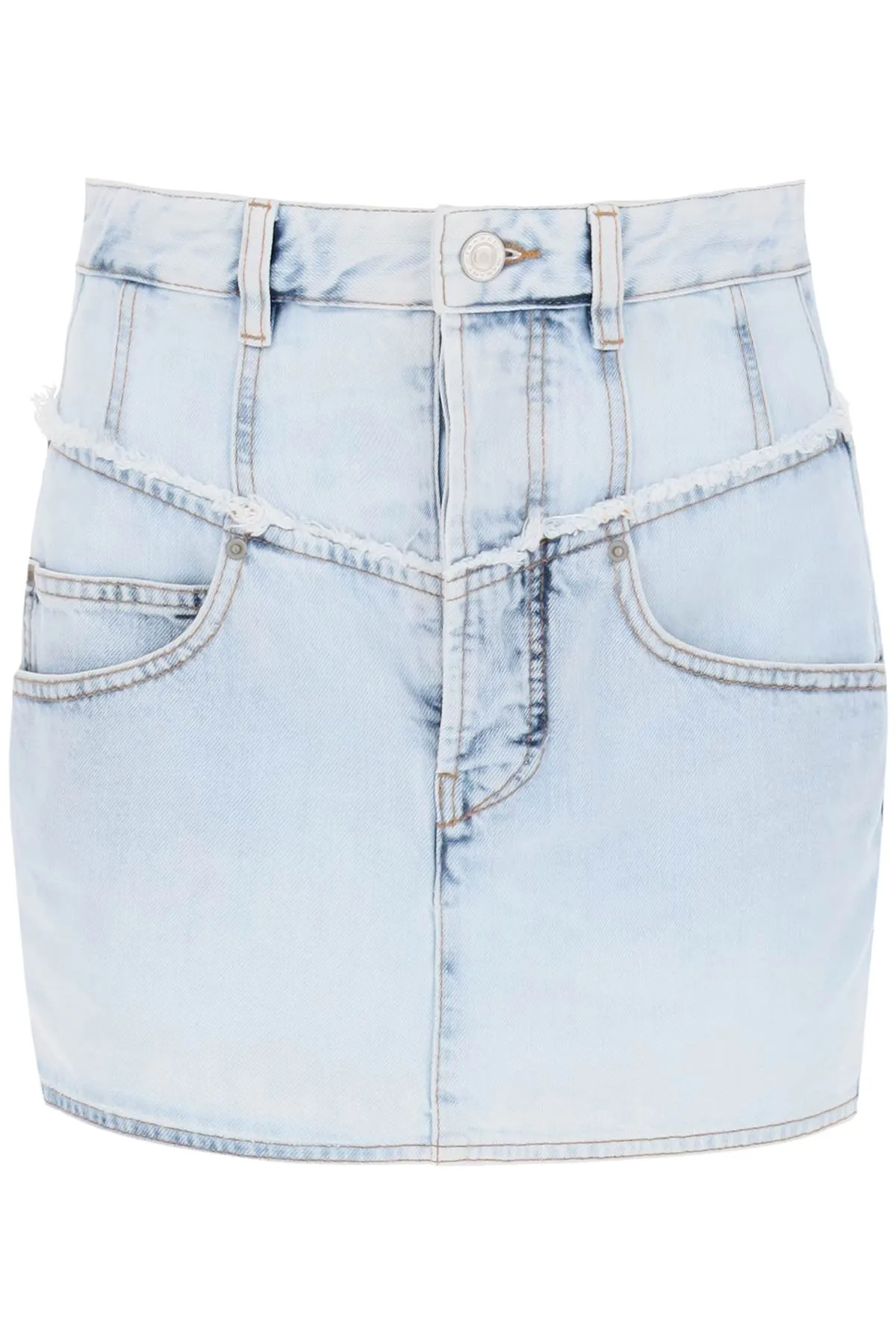 Isabel marant narjis denim mini skirt JU0117FB B1H09I LIGHT BLUE