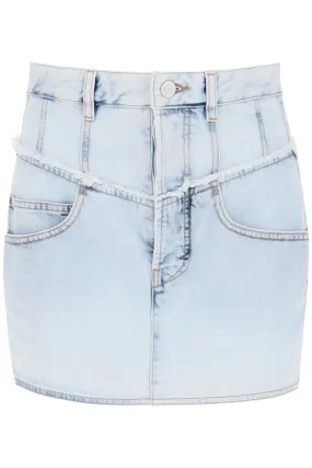 Isabel marant narjis denim mini skirt JU0117FB B1H09I LIGHT BLUE