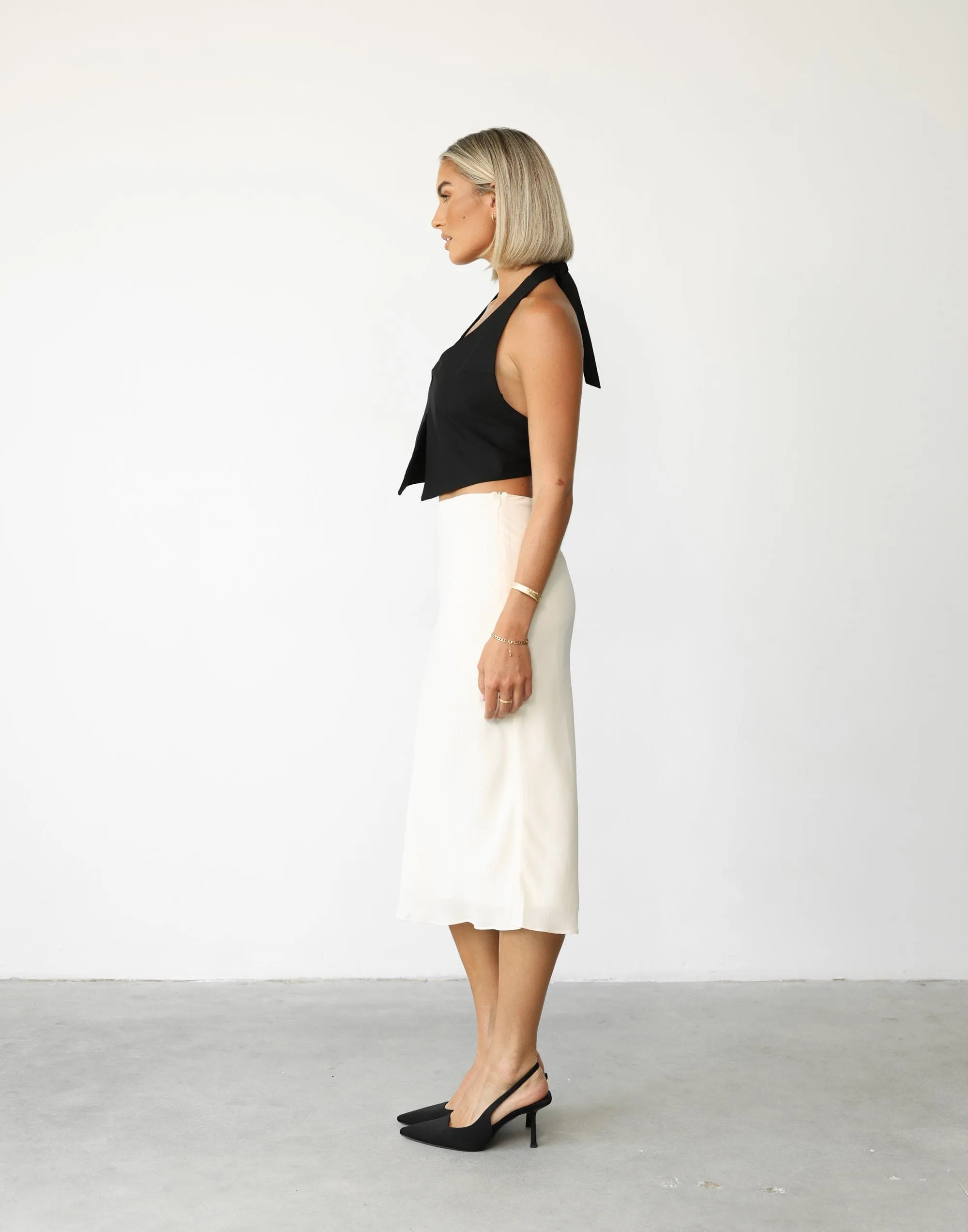 Isla Midi Skirt (Oat)