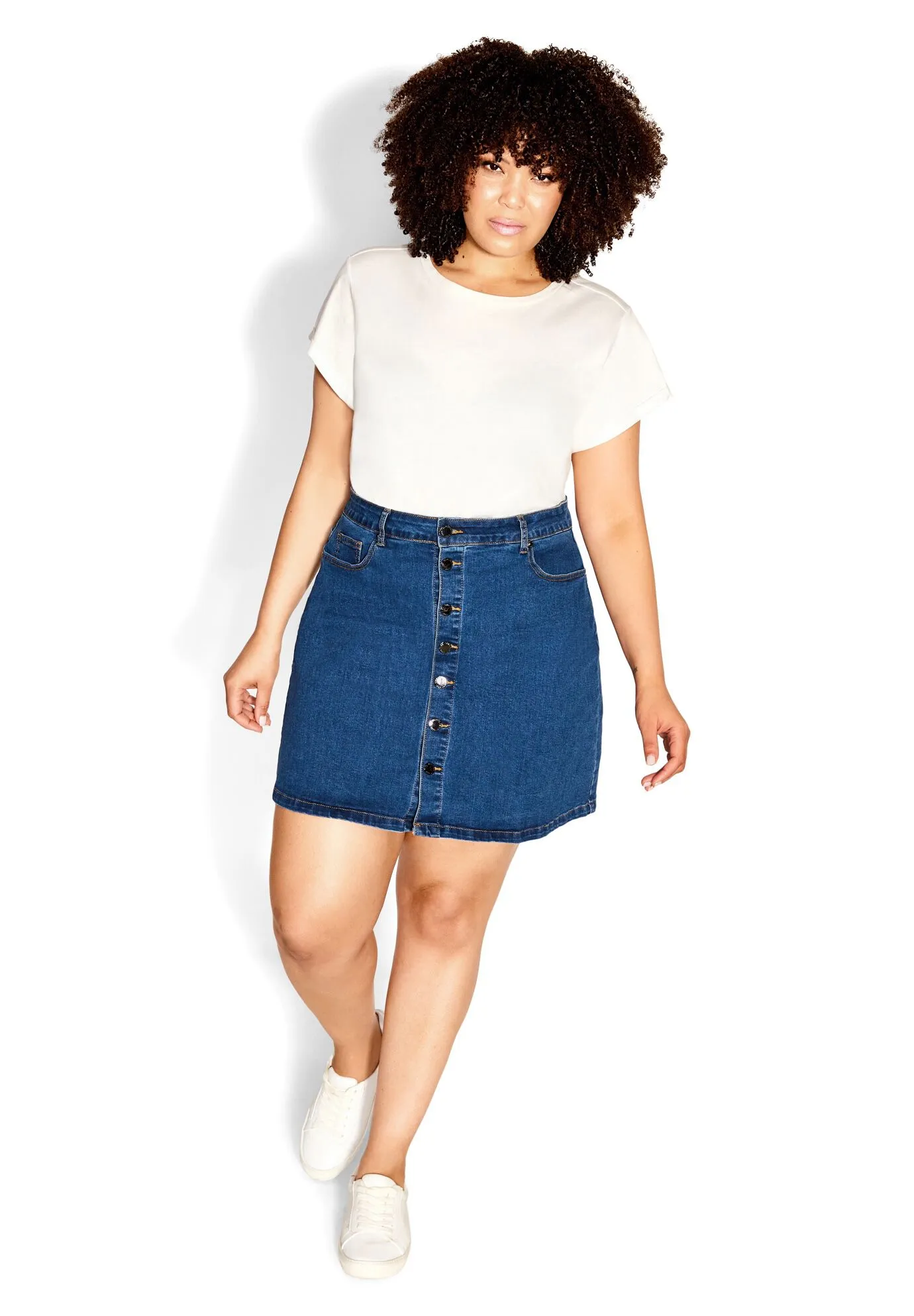 Island Denim Skirt - mid denim