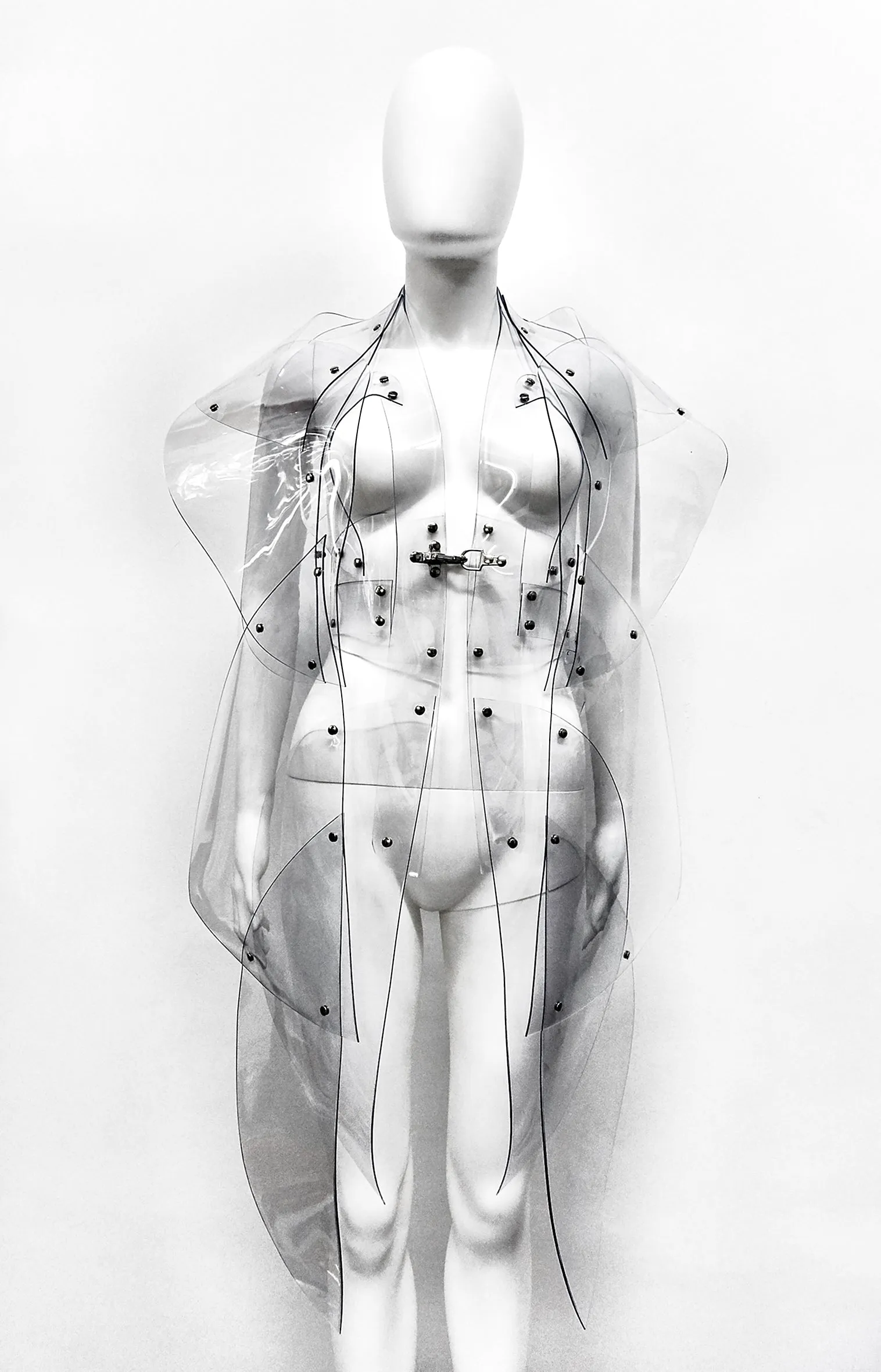 Jivomir Domoustchiev Transparent vinyl sculpture coat