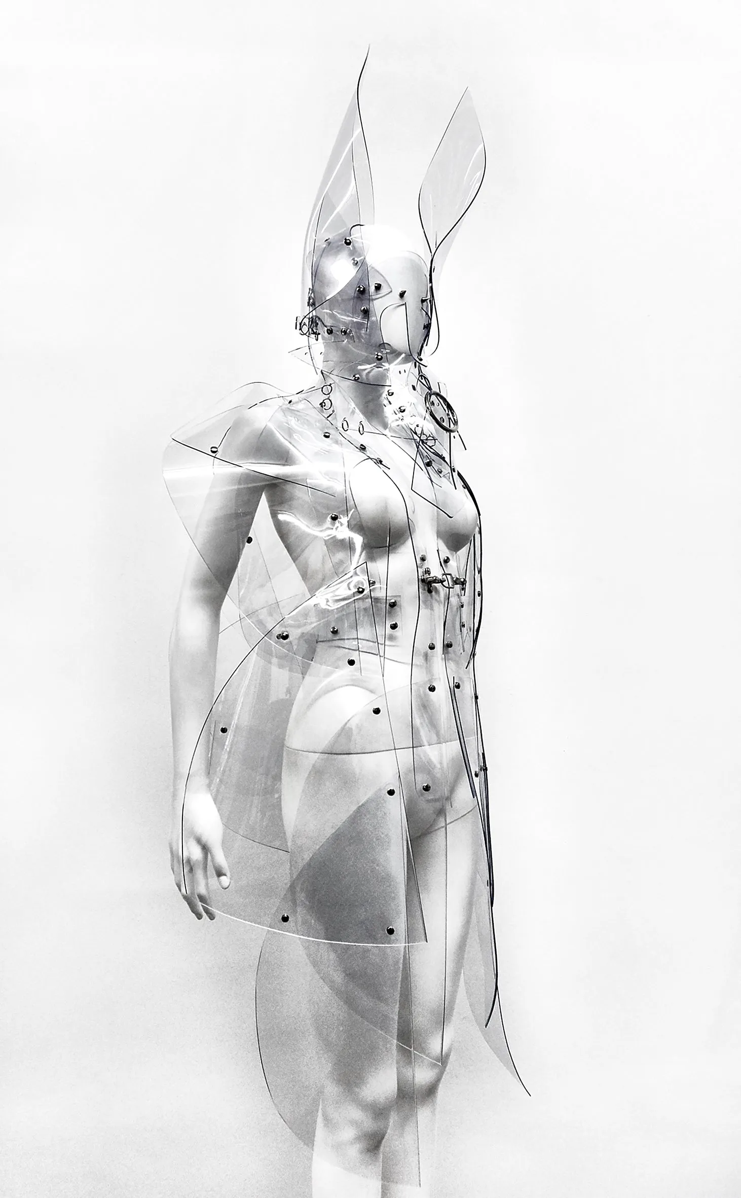 Jivomir Domoustchiev Transparent vinyl sculpture coat