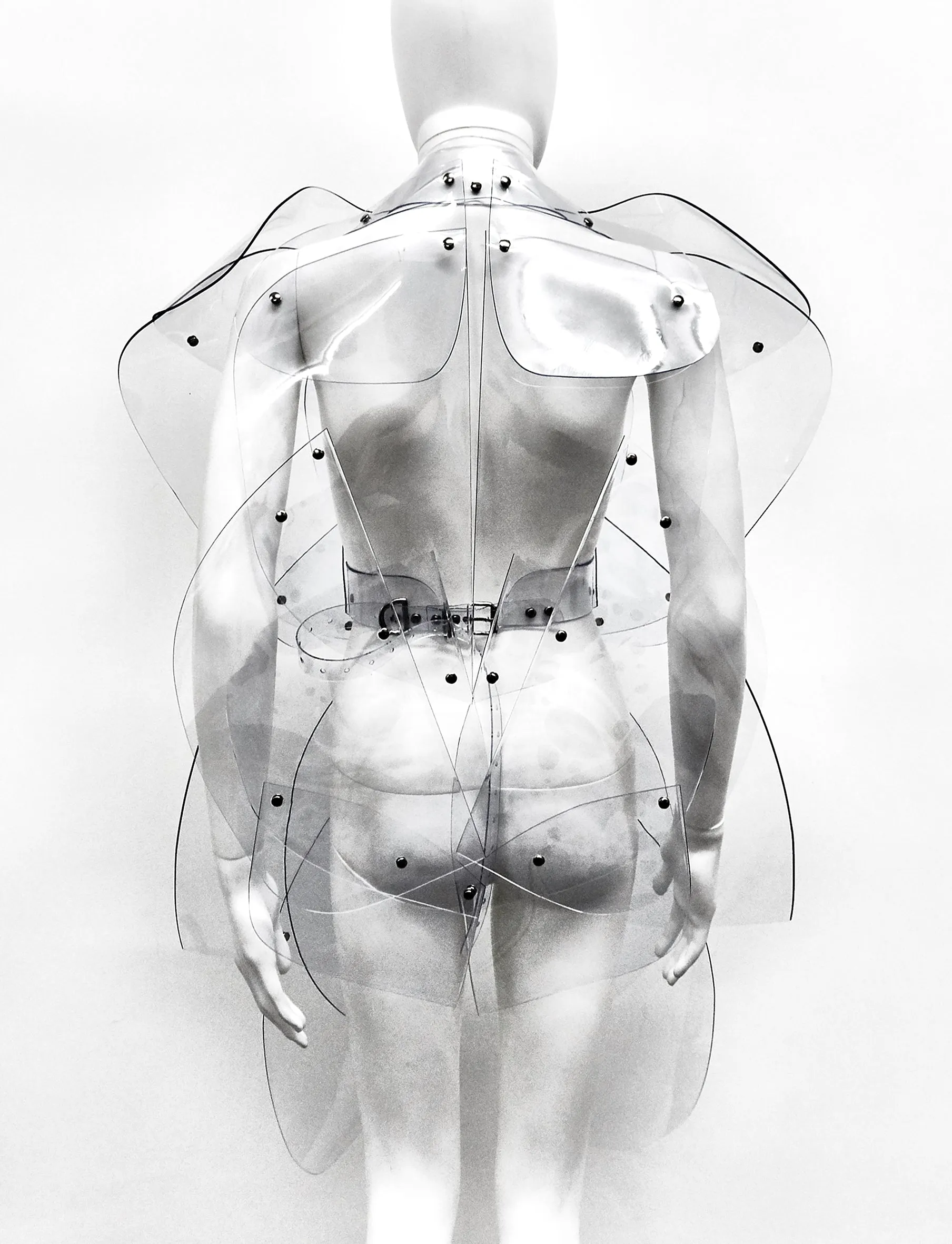 Jivomir Domoustchiev Transparent vinyl sculpture coat