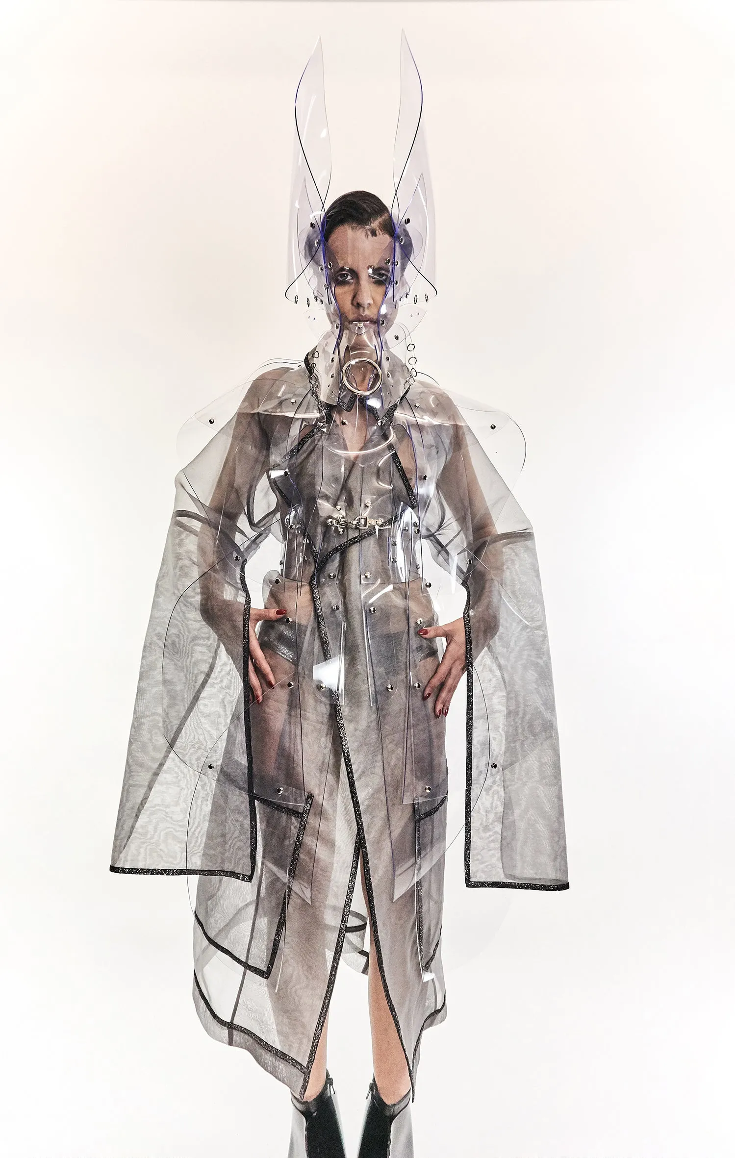 Jivomir Domoustchiev Transparent vinyl sculpture coat