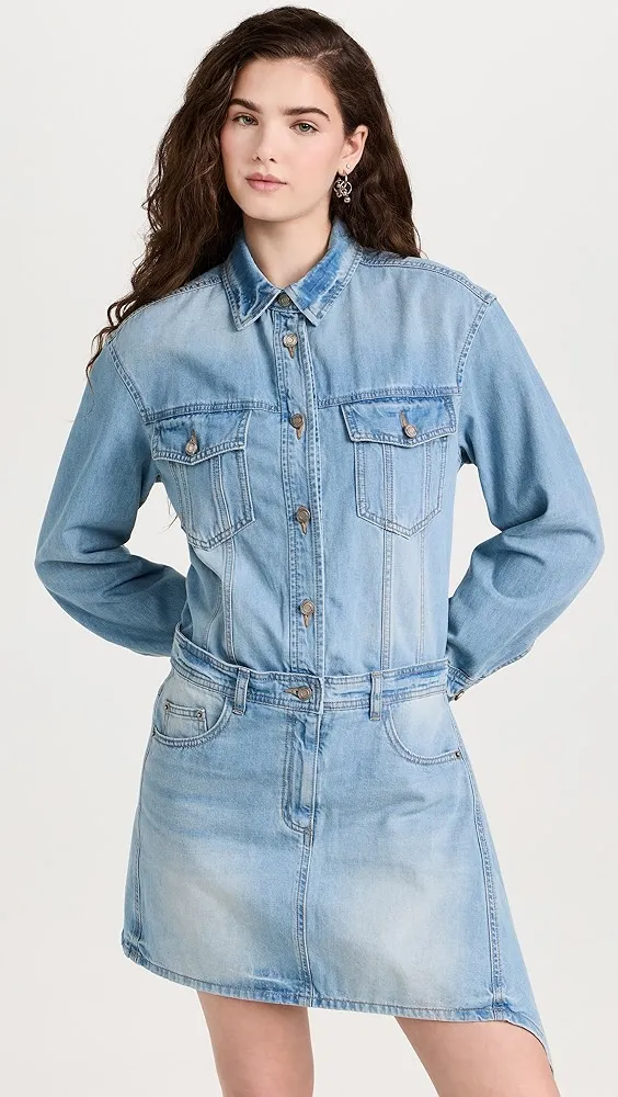 Juun. J   Denim Mini Shirtdress 