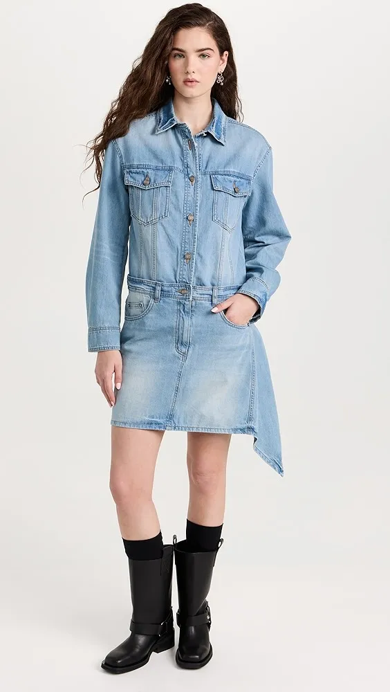 Juun. J   Denim Mini Shirtdress 