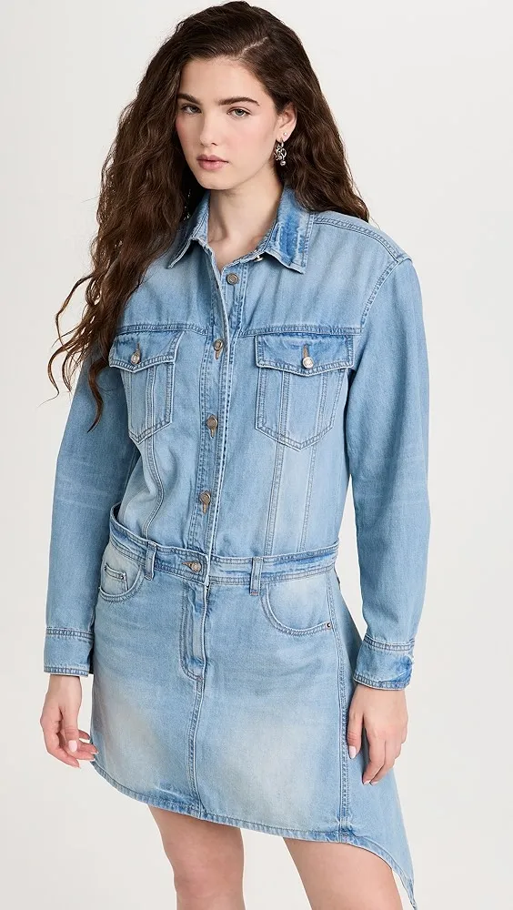 Juun. J   Denim Mini Shirtdress 