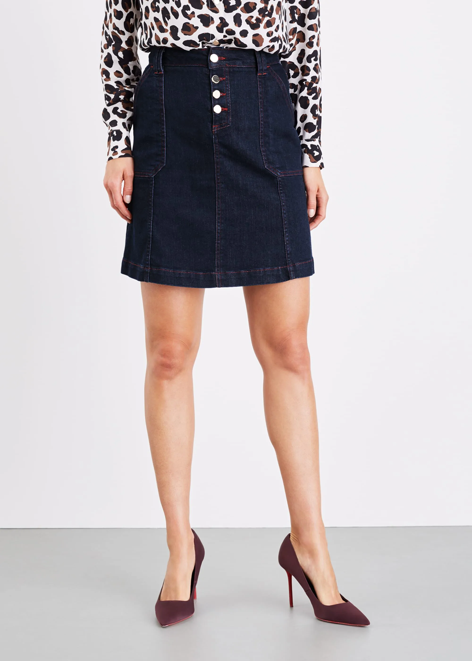 Kandra A-Line Denim Skirt