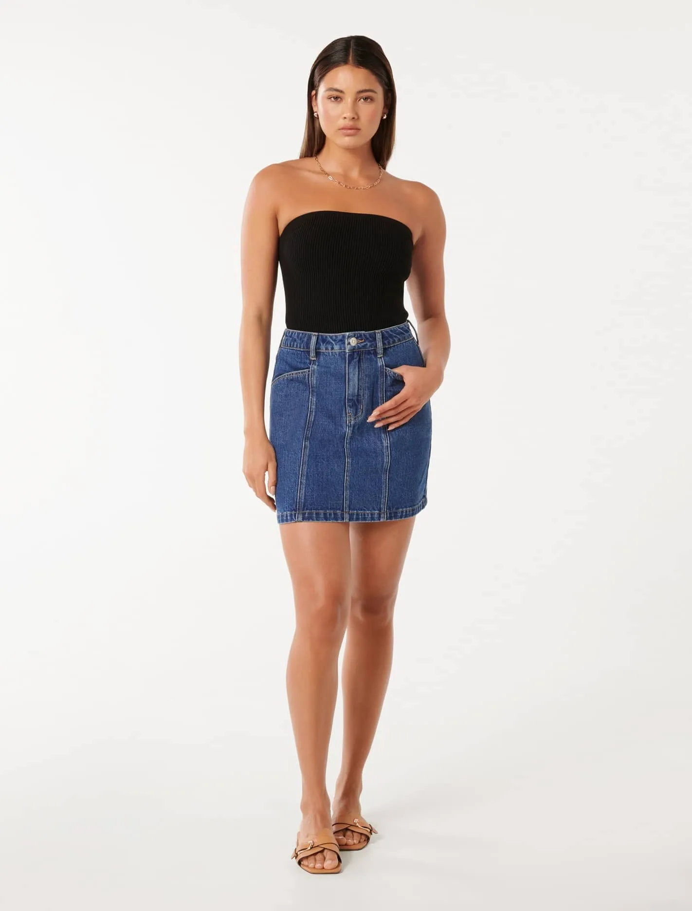 Kaylie Denim Mini Skirt