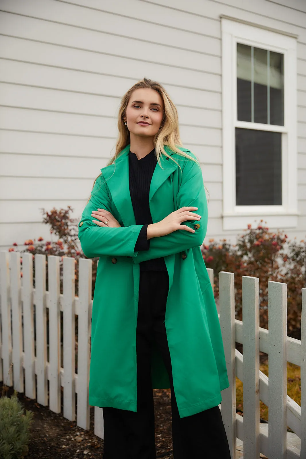 Kelly Green Trench Coat