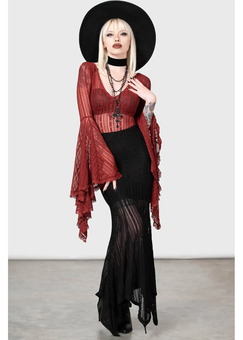 Killstar Juliet's Betrayal Maxi Skirt Black