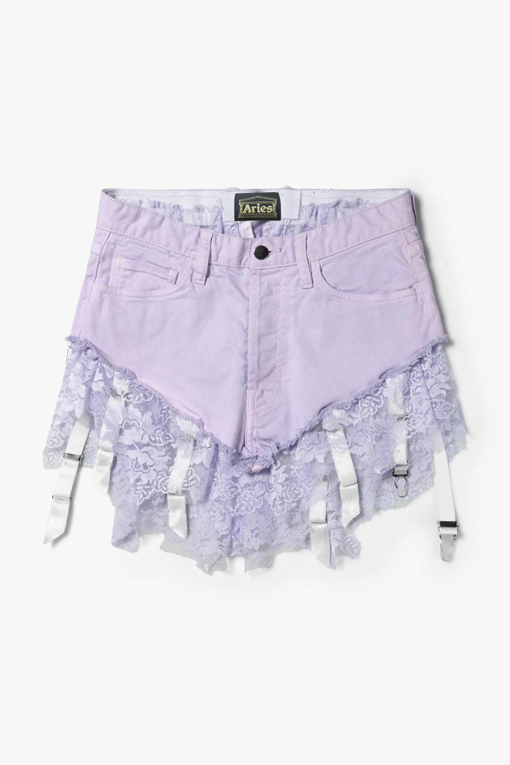 Lace Garter Denim Skirt