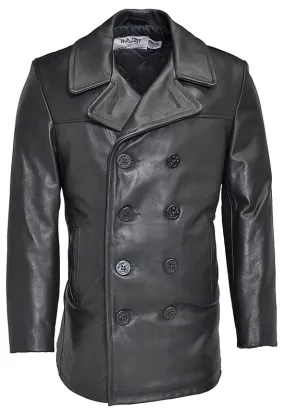 Leather Naval Peacoat 140