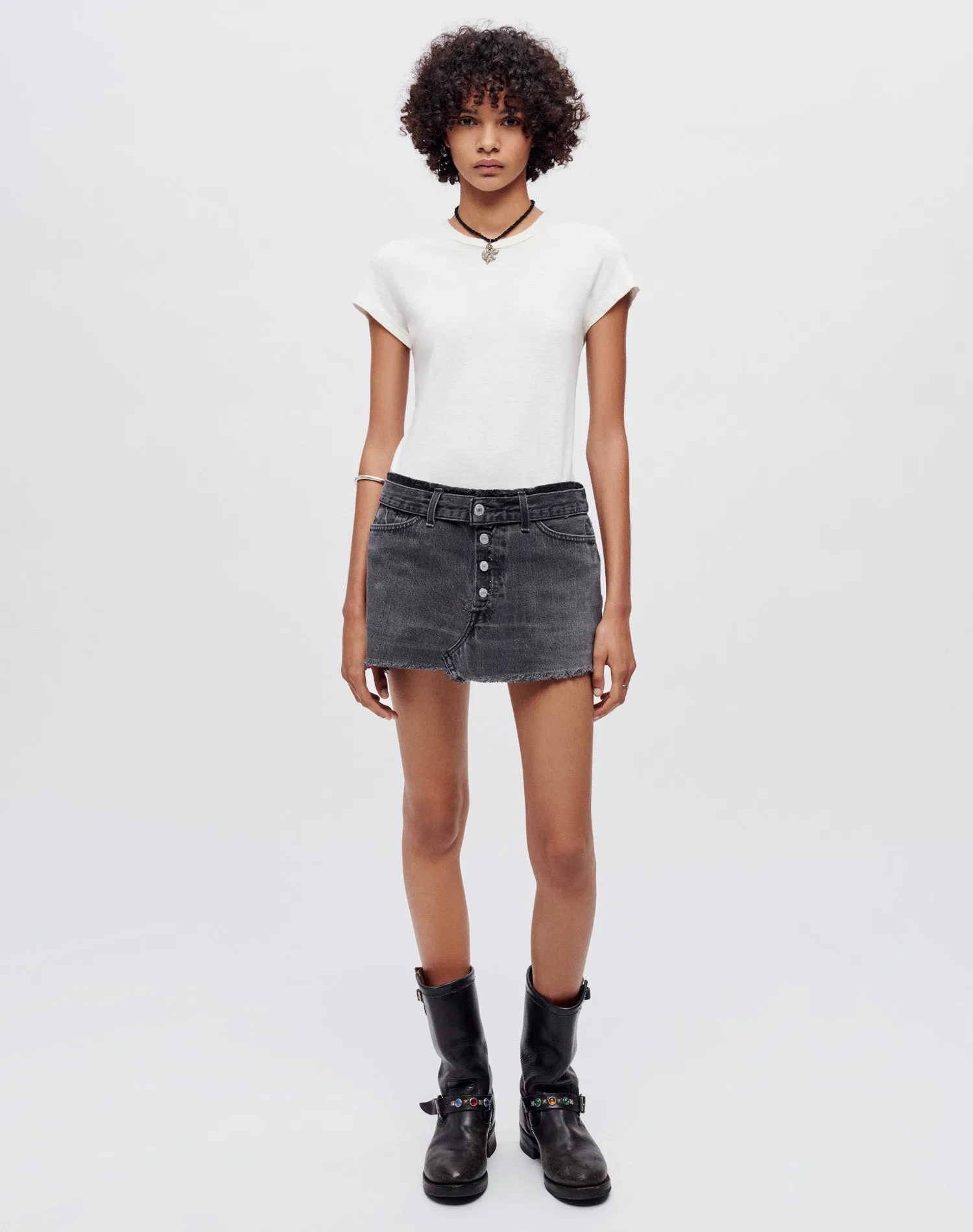 Levi's Raw Waist Mini Skirt - Black