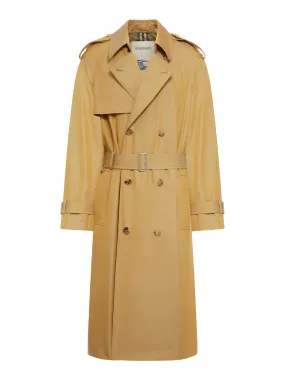 Long gabardine trench coat