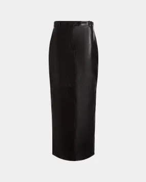 Long Skirt In Black Leather 