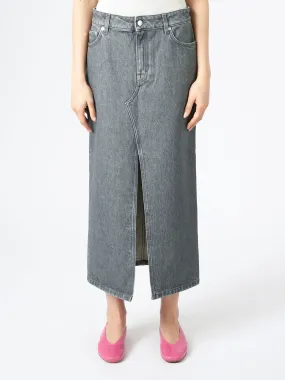 Long Slit Denim Skirt