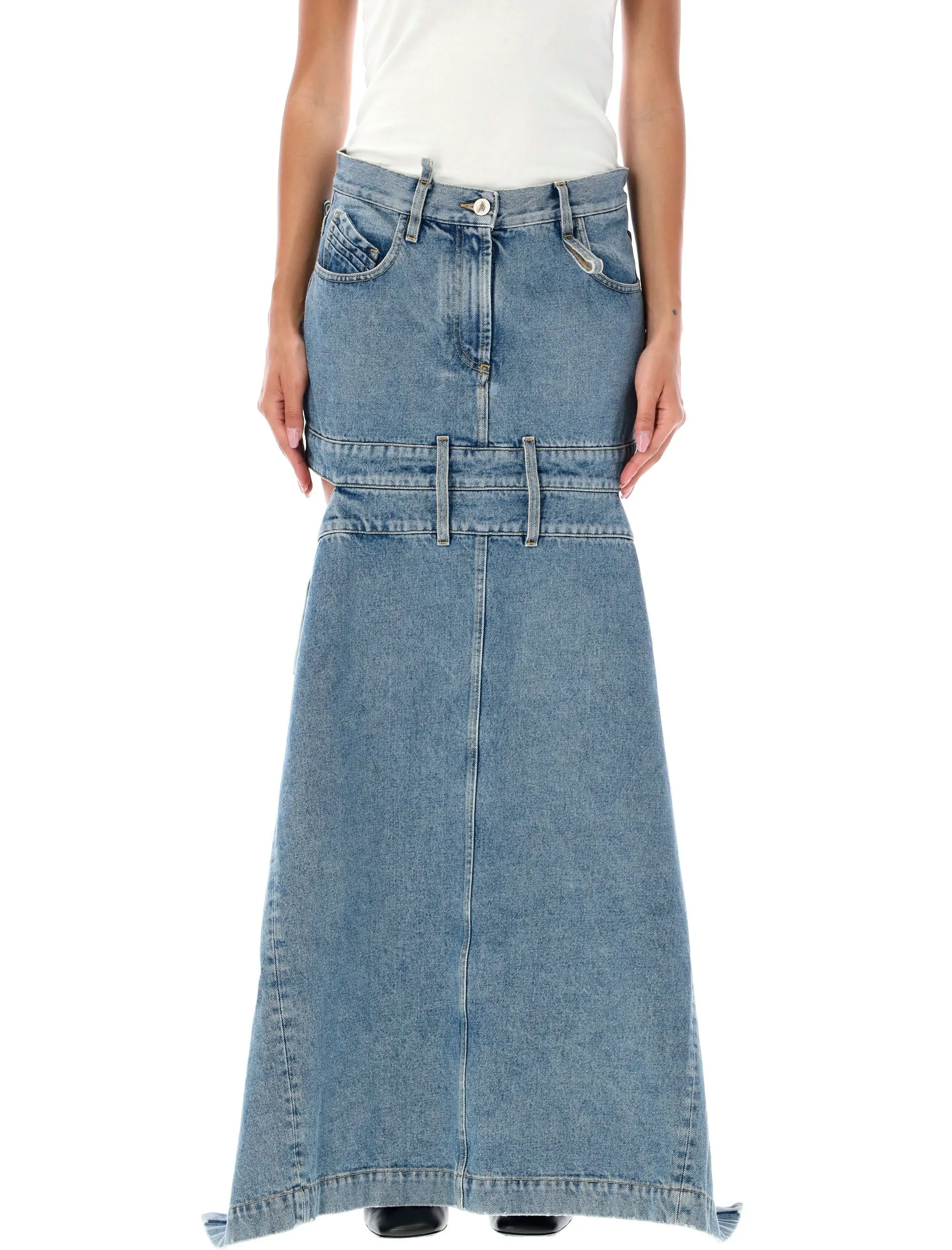 LONGUETTE DENIM SKIRT CUT OUT