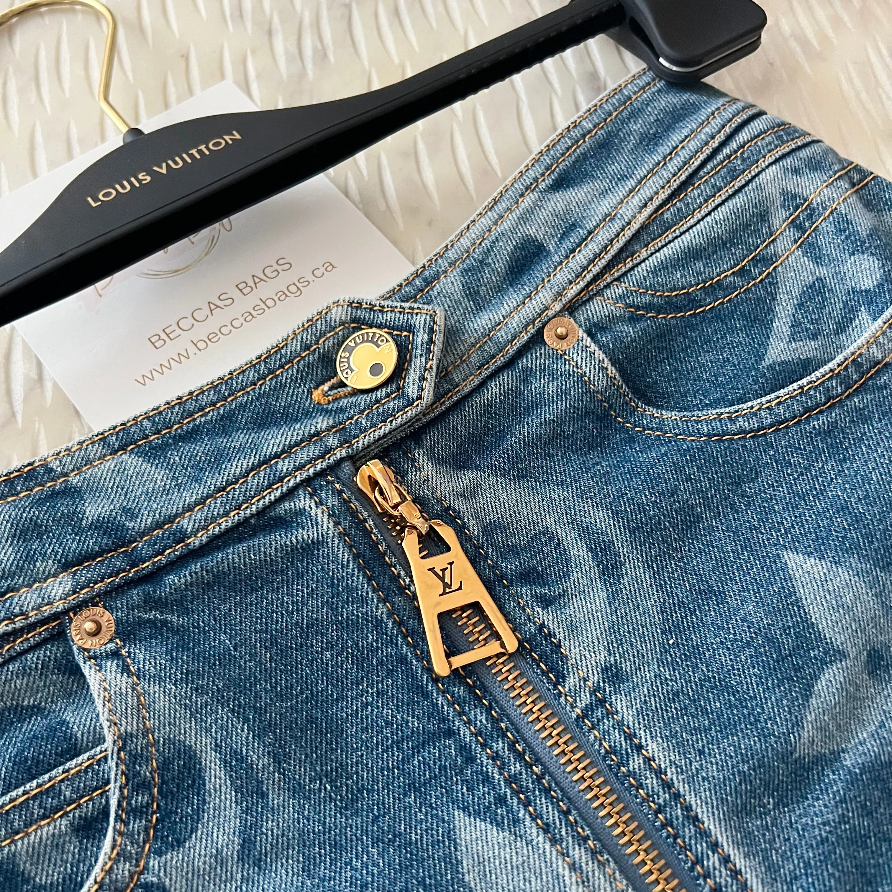 Louis Vuitton Monogram Denim Skirt