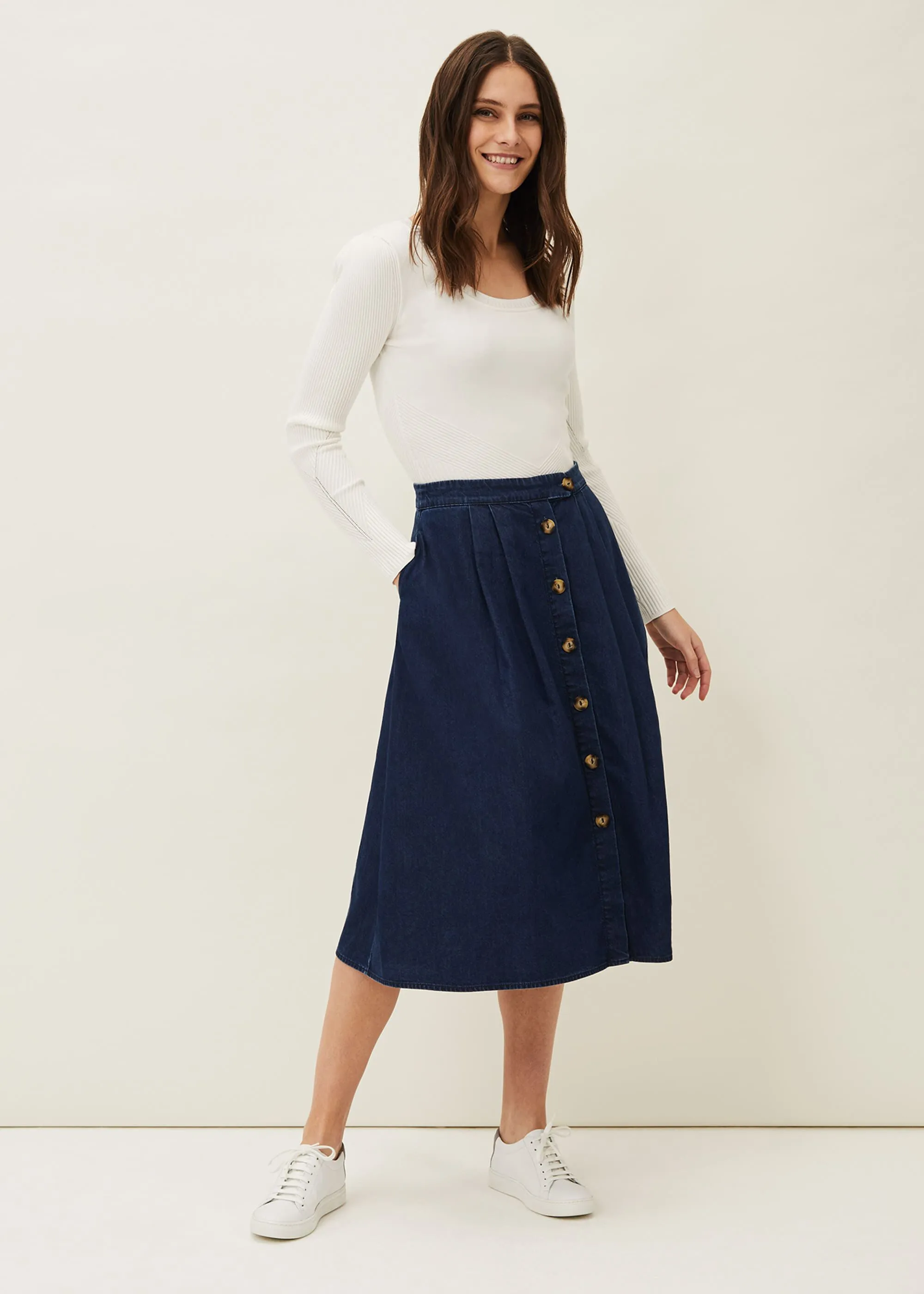 Lusia A- Line Denim Skirt