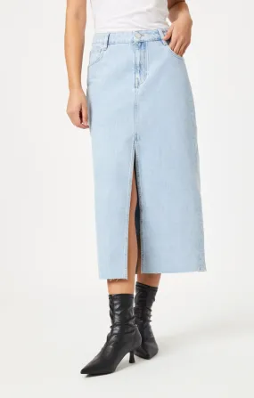 MARIN BLEACHED DENIM MAXI SKIRT