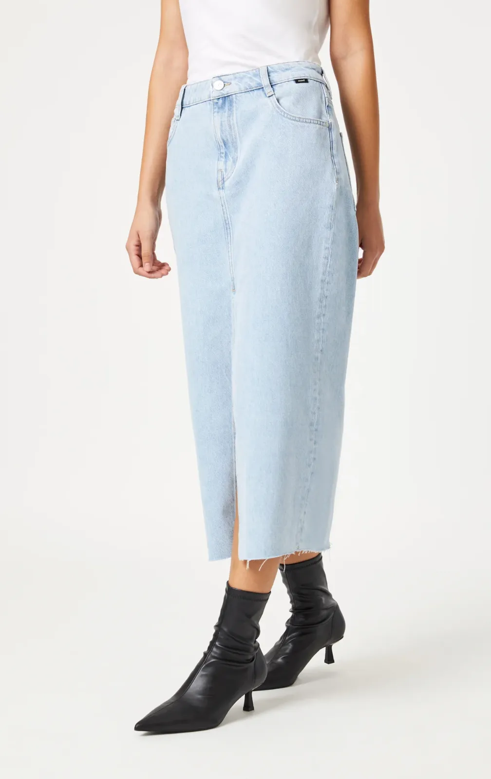 MARIN BLEACHED DENIM MAXI SKIRT