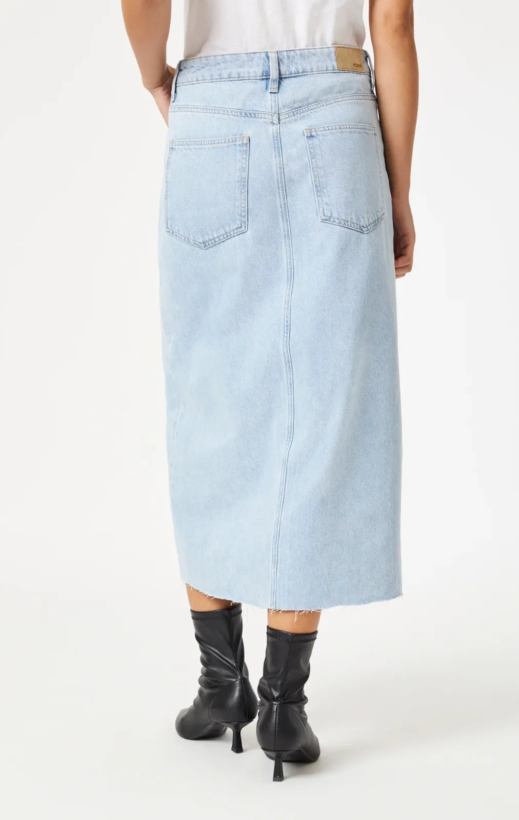 MARIN BLEACHED DENIM MAXI SKIRT