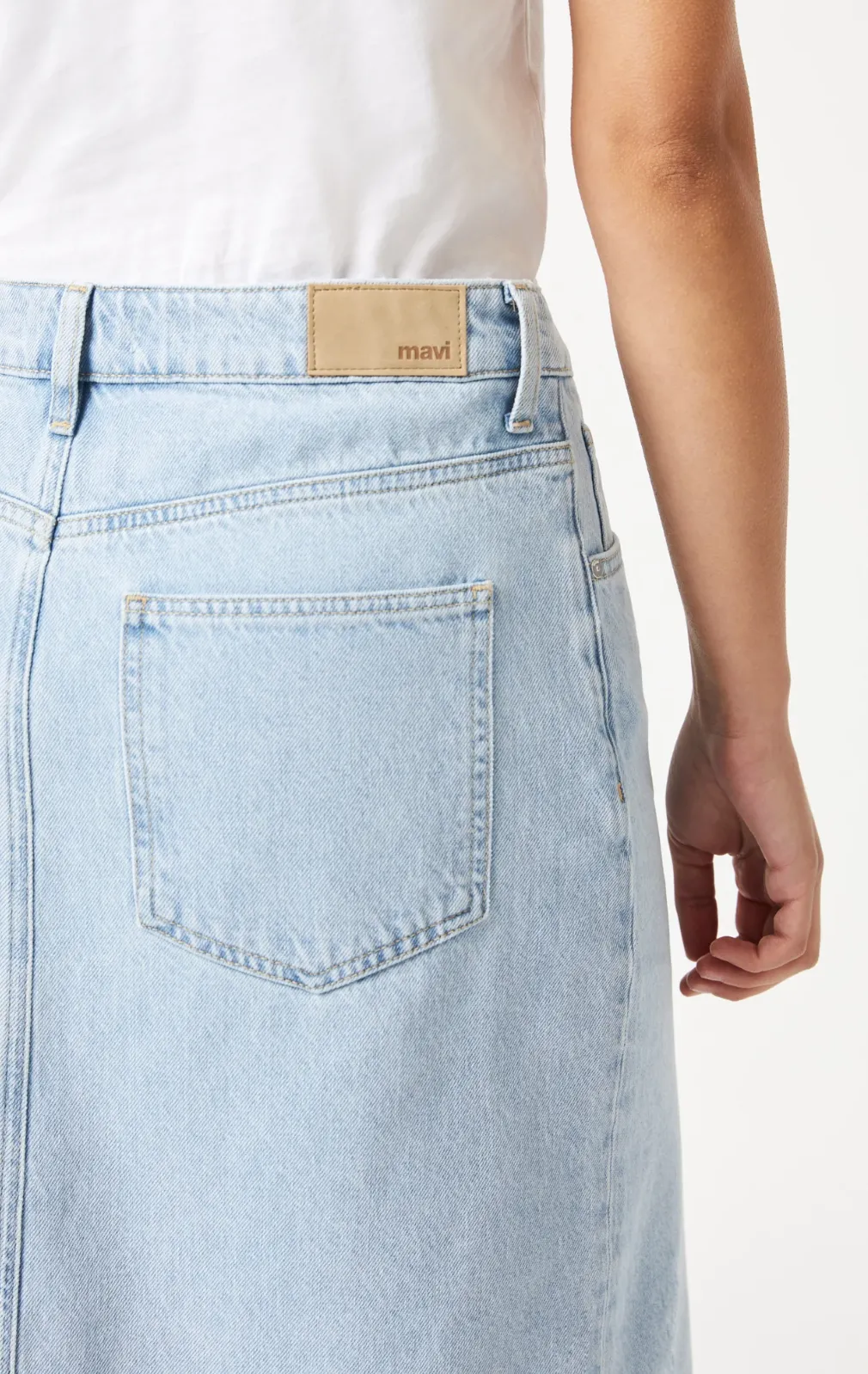 MARIN BLEACHED DENIM MAXI SKIRT