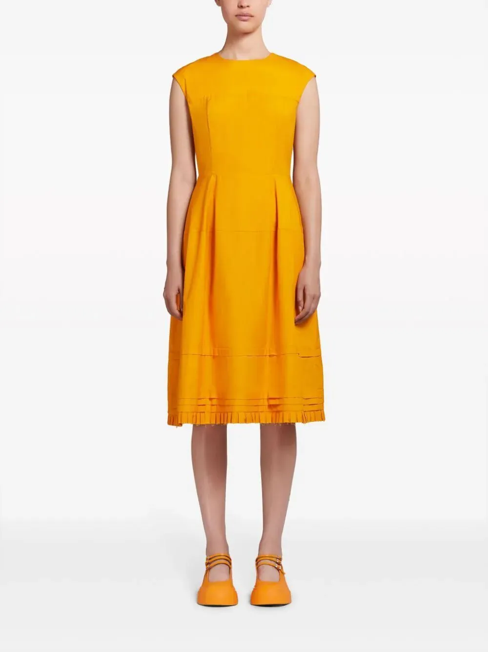 MARNI 24SS Women's Mid Skirt in Yellow & Orange