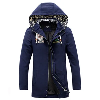 Men Jackets Men Outwears Slim Fits Men's Coats Warm Hooded SM6ack Navy SM6ue Men Outwears SM6