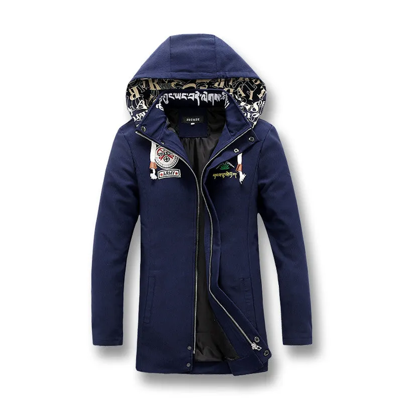 Men Jackets Men Outwears Slim Fits Men's Coats Warm Hooded SM6ack Navy SM6ue Men Outwears SM6