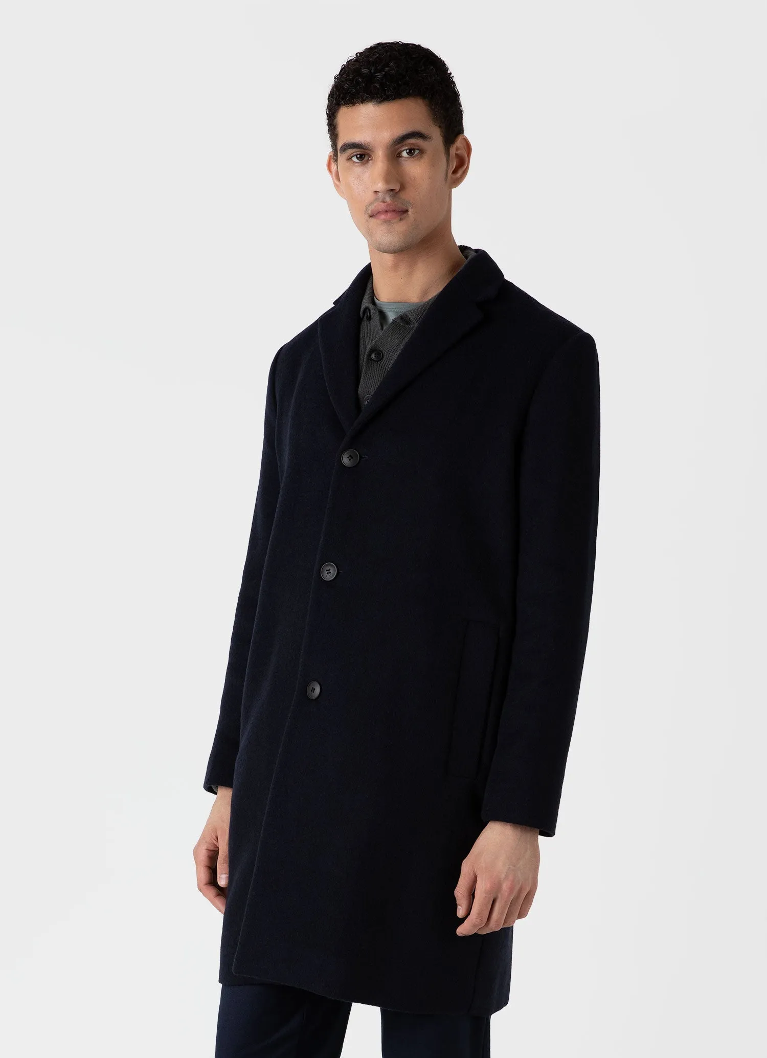 Men's Double Faced Overcoat in Navy