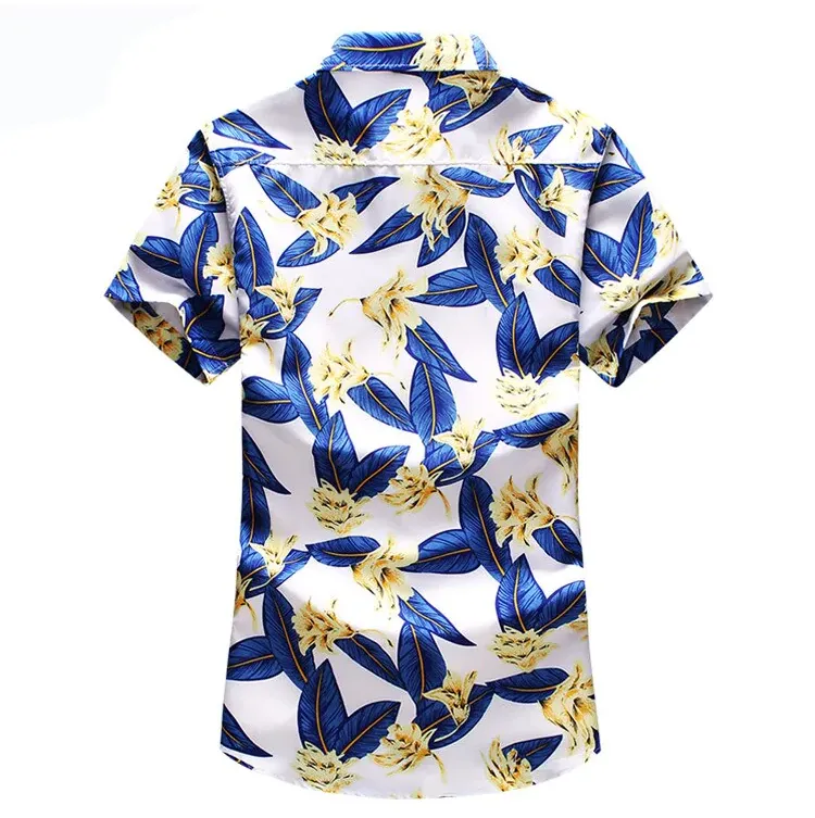 Men's Summer Casual Multiple Color Slim Fit Beachwear Short Sleeve Shirt