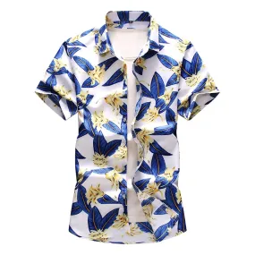 Men's Summer Casual Multiple Color Slim Fit Beachwear Short Sleeve Shirt