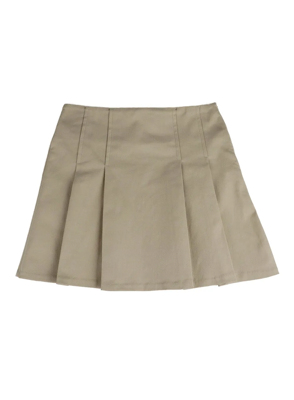 Mid Waist Solid Pleated Mini Skirt IM406