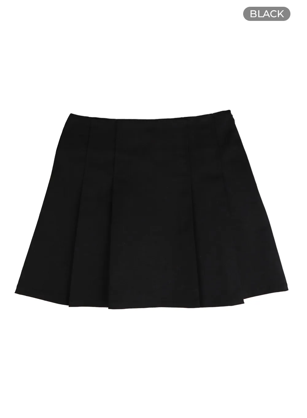 Mid Waist Solid Pleated Mini Skirt IM406