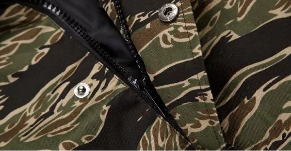 Military Camo Windbreaker Jacket for Men with Army Green Print