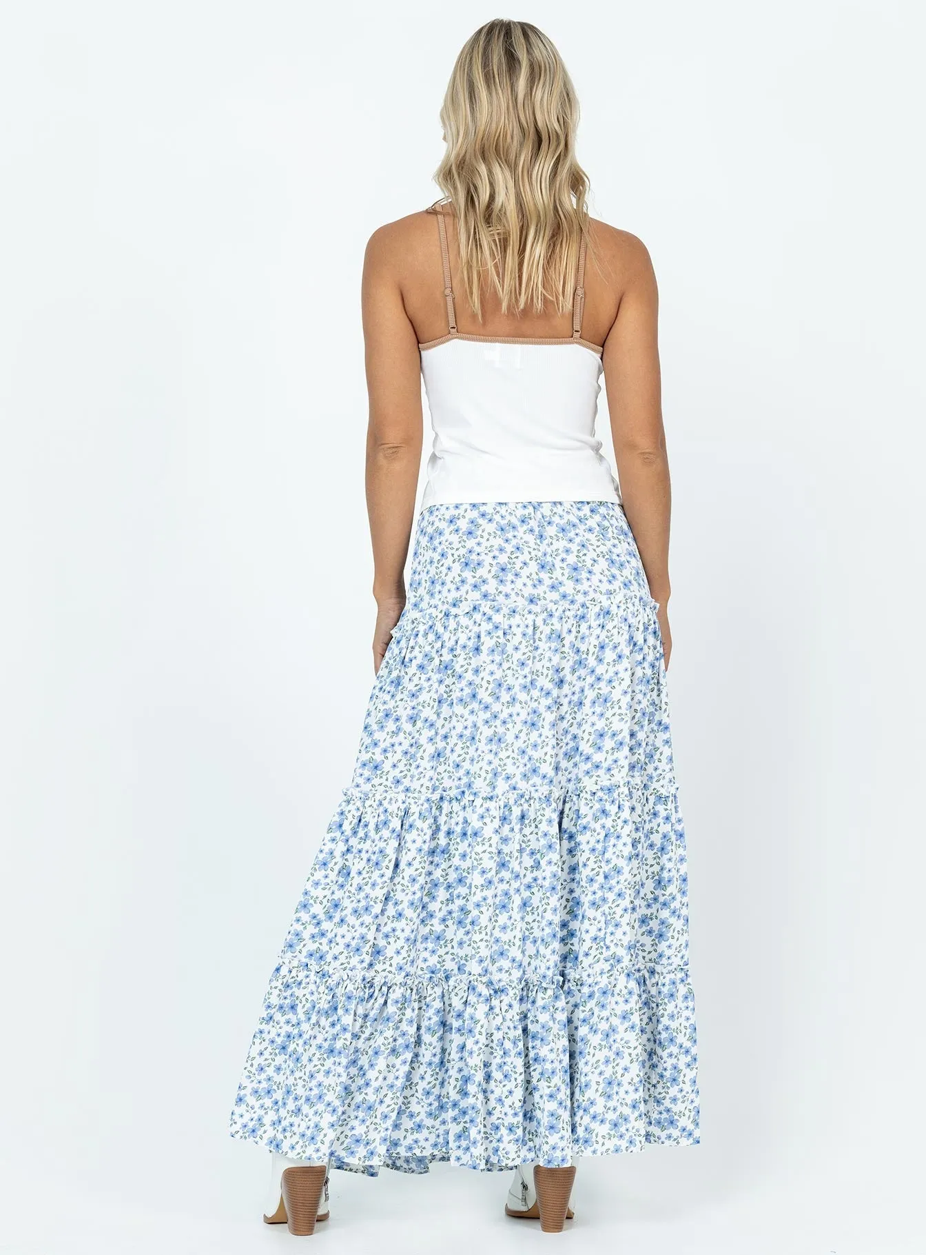 Miriah Maxi Skirt Blue Floral