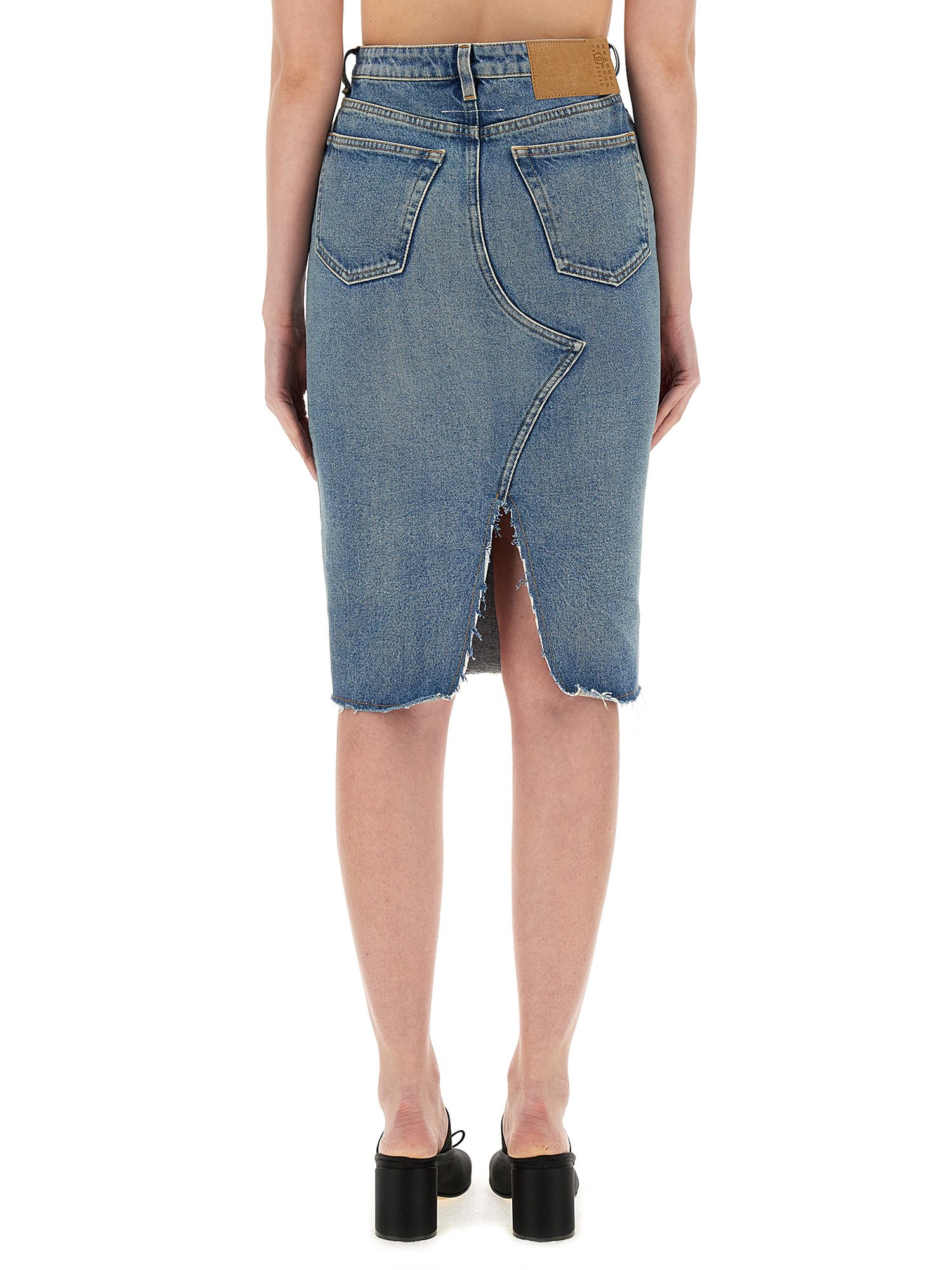 MM6 MAISON MARGIELA    DENIM MIDI SKIRT