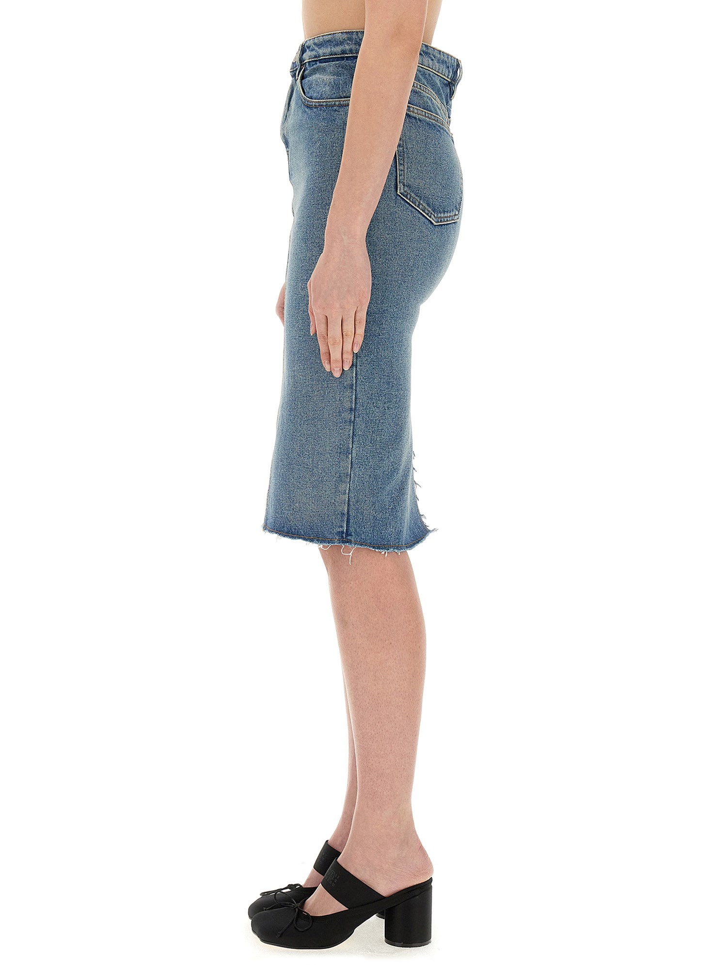 MM6 MAISON MARGIELA    DENIM MIDI SKIRT