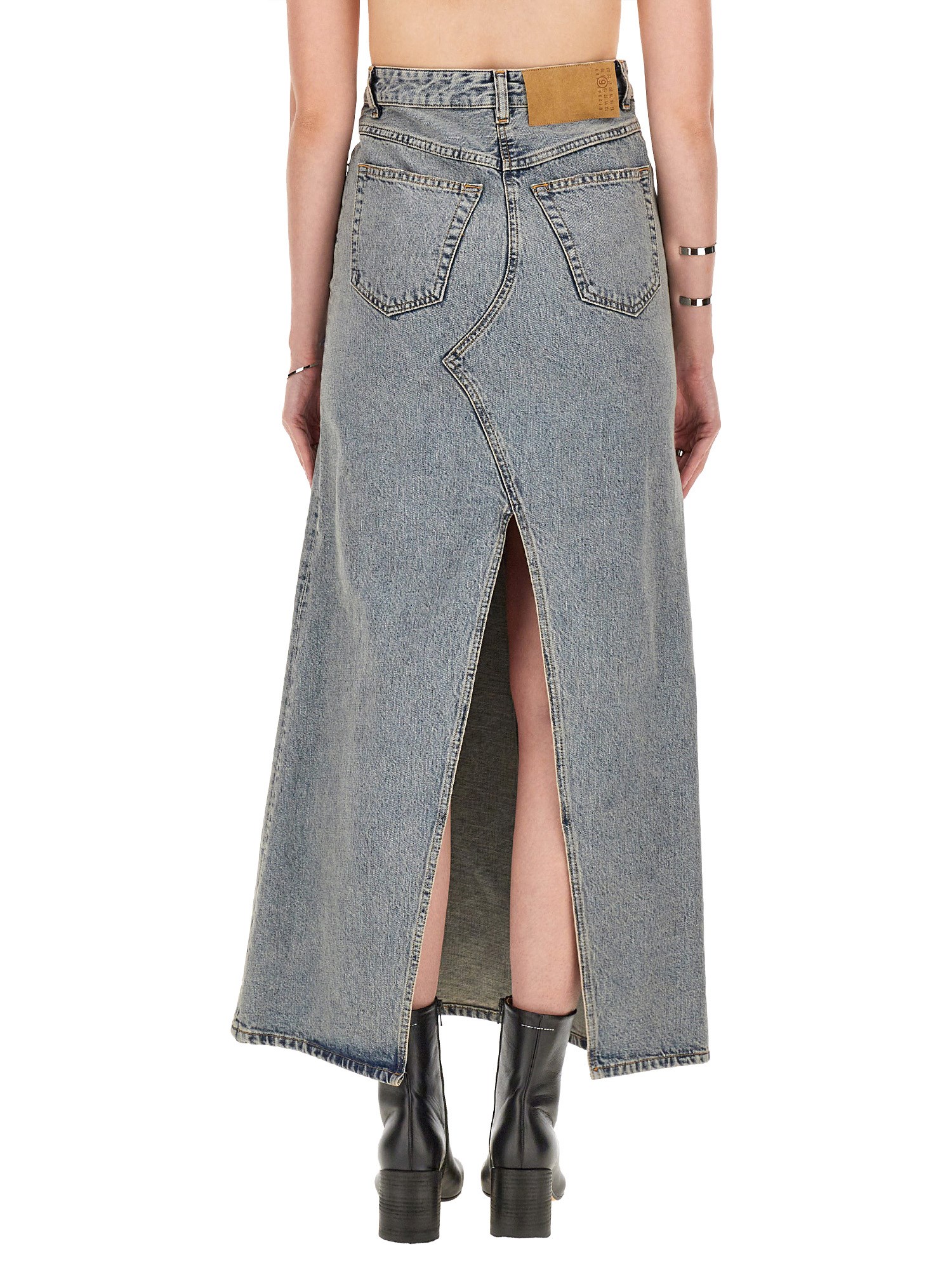 MM6 MAISON MARGIELA    LONG DENIM SKIRT