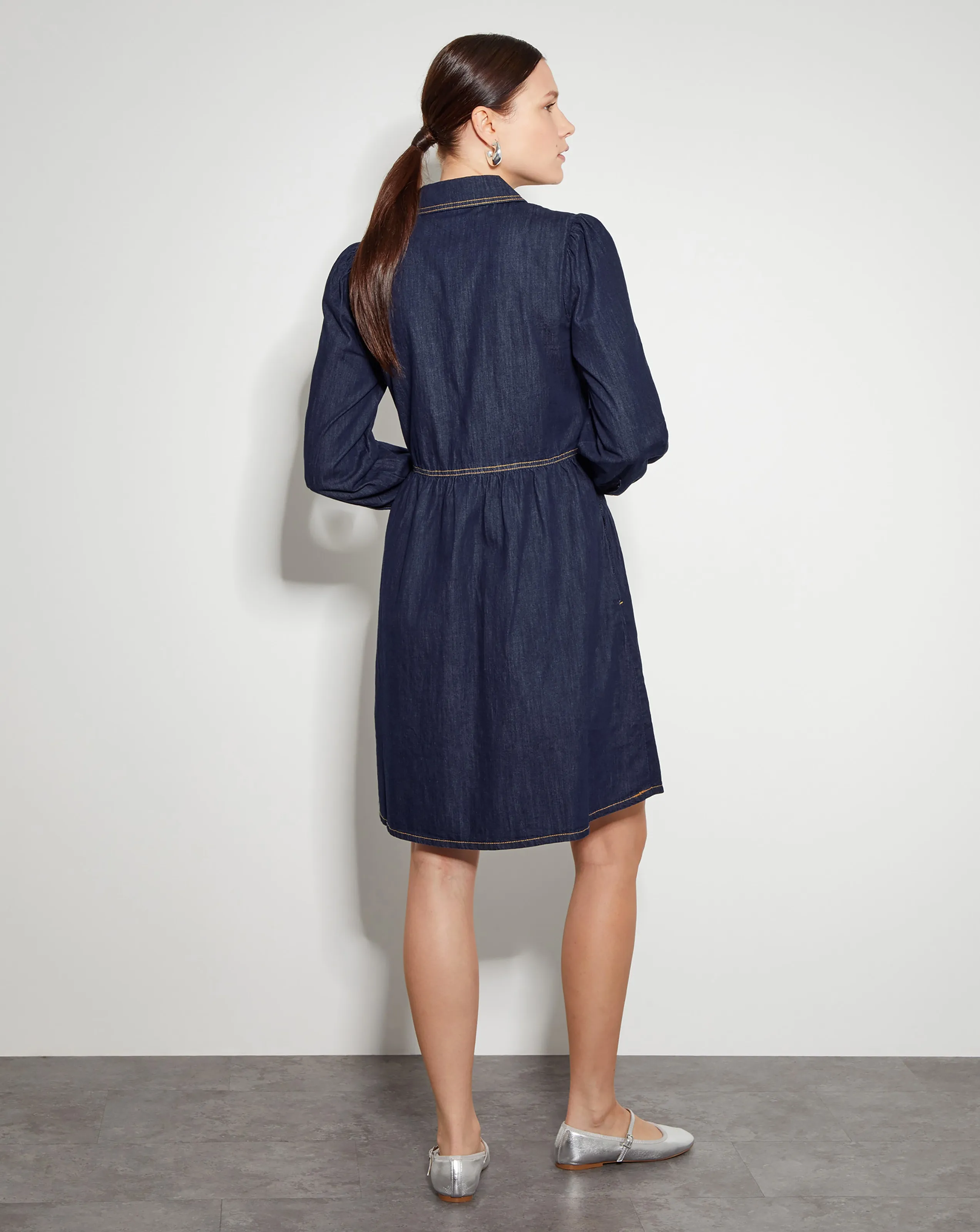 Monsoon Adeena Denim Mini Shirt Dress