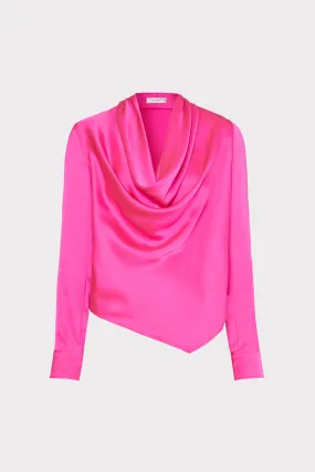 Nancy Satin Cowl Top