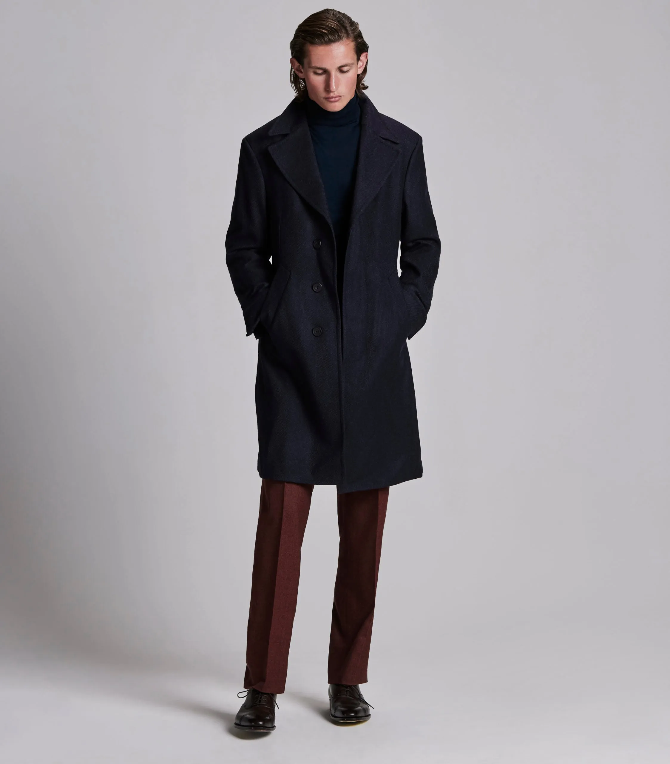 Navy Ulster Cashmere Overcoat