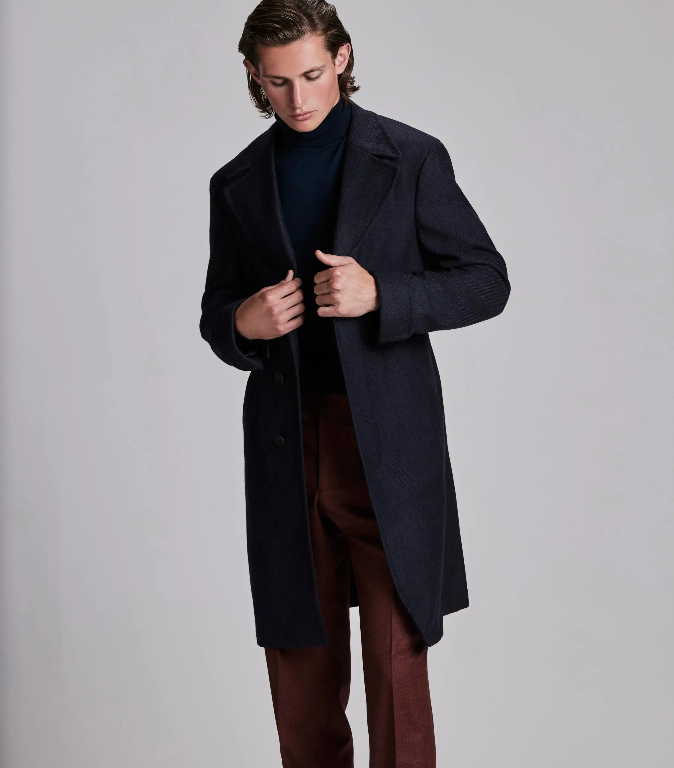 Navy Ulster Cashmere Overcoat