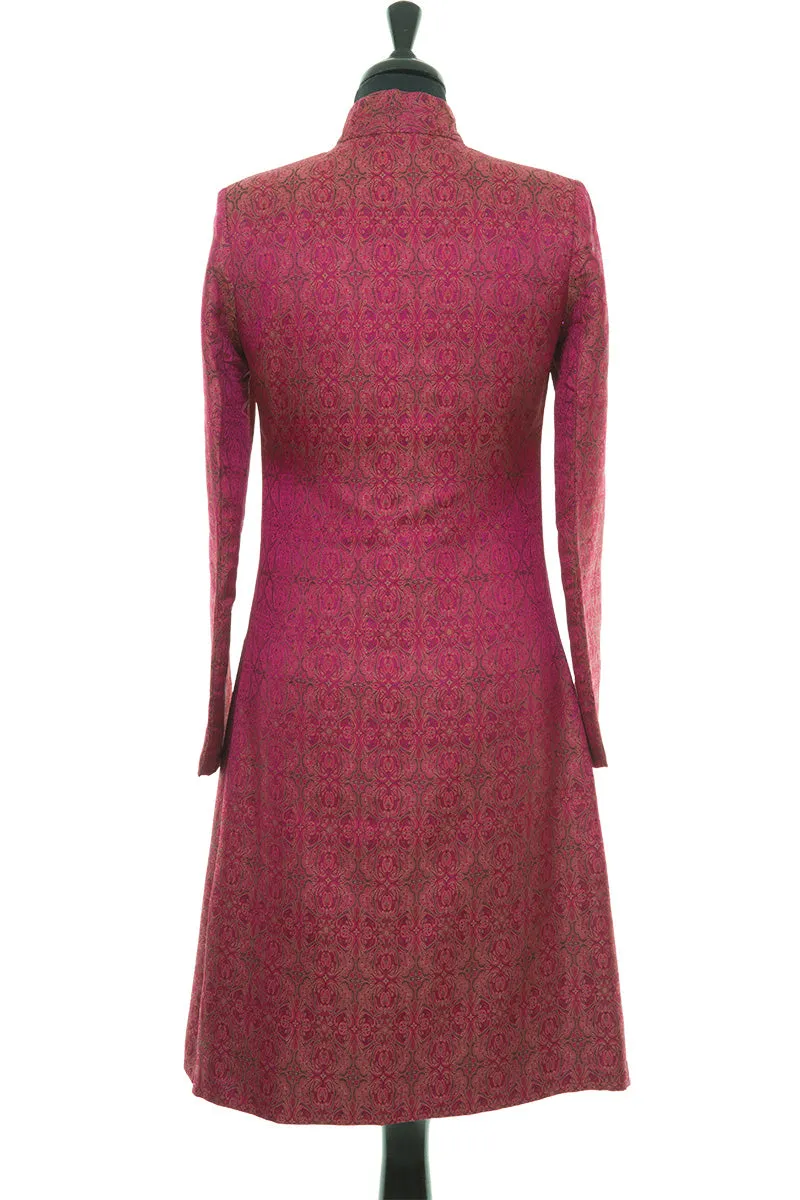 Nehru Coat in Pink Jacquard